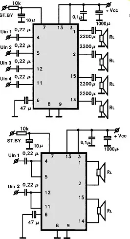 TDA7370 I electronic component with associated schematic circuit diagram